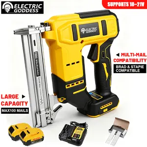 Electric Goddess 20V Brushless Nail Gun, compatible For DeWalt 20V Battery Pin, suitable for F10-30mm nails, low noise, a professional cordless nail gun for professional use in woodworking cabinet decoration and DIY home renovation projects.