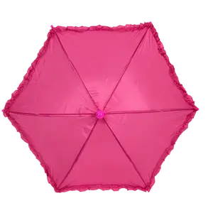 Hot Pink Umbrella with Ruffle 14.5" (Each)