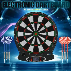 1pc Professional Electronic Hanging Dartboard LCD Scoring Indicator Dart Game With 6pcs Darts