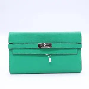 Pre-owned HERMÈS leather Small Leather Goods Kelly Wallet Epsom Long Twins LDJ3787