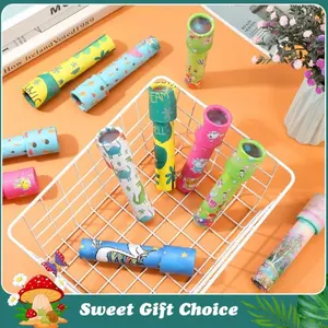 2 Pack Large Rotating Kaleidoscopes for Kids, Cartoon Pattern Classic Handheld Kaleidoscope Toy, Educational Vintage Sensory Toy for Boys Girls Party Favors