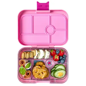 Yumbox Original Unicorn Tray – Leakproof Bento Lunch Box for Kids with 5 Fun Compartments + dip well, Power Pink