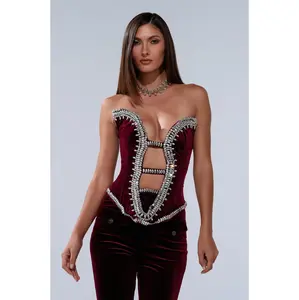 LUXE LIFE CORSET IN BURGUNDY