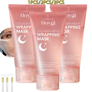 Collagen Overnight Wrapping Peel-Off Facial Mask Pack, Elasticity & Hydration Care, Reduces Sagging & Dullness, Hydrolyzed Collagen Moisturizing Mask for Glowing Skin