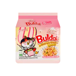 SAMYANG Buldak Cream Carbonara Hot Chicken Flavor Stir-Fried Ramen - 5 Packs* 4.93oz Korean Spicy Cheese Instant Food