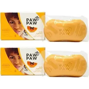 Paw Paw Bar Soap - 180g (Pack of 2) Papaya Extracted with Vitamin E for Gentle Skin Cleansing