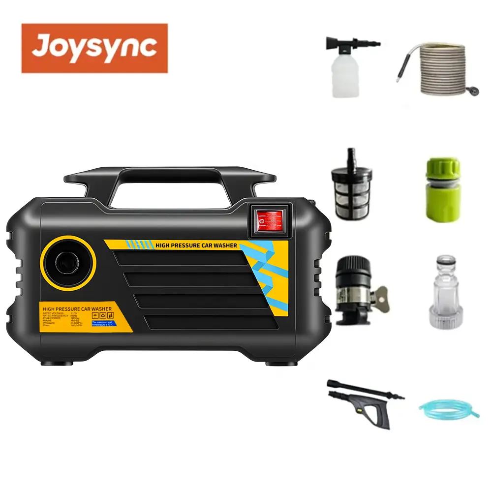 Joysync Electric Pressure Washer 2600 Max PSI 4.8 GPM Electric Powered Washers, Built-in Carry Handle, Detachable Foam Cannon, Pro-Style Wand,Nozzle Set, for Cars/Fences/Driveways/Home/Patios