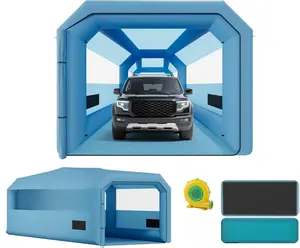 Amerlife Portable Inflatable Paint Booth with High-Power Blowers (950w+550w/1100W+750W), 4-Stage Filter System, Peak Roof, PVC Windows, DIY-Friendly for Mobile Detailing, Auto Refinish, 4-Stage Filters