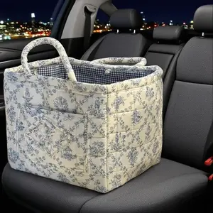Car Interior Storage Basket for Clothing Books Work Supplies Home Organizer Bag Space Saving Multi-Purpose Car Accessory with Multiple Compartments and Reinforced Handles