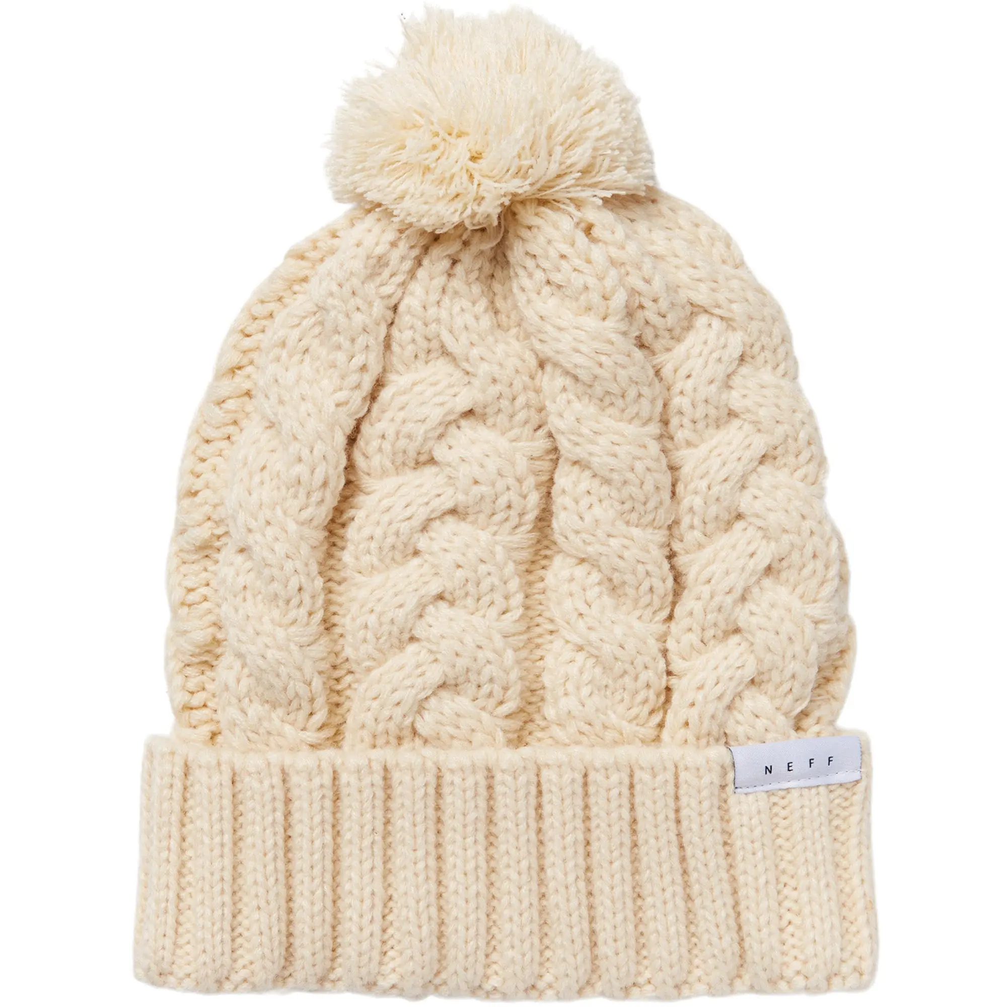 Unisex NEFF Kaycee Knit Acrylic Beanie with Woven Logo - All Seasons Fashion One Size Fits Most Casual Everyday Sports & Outdoor Hat Accessory, Pull On