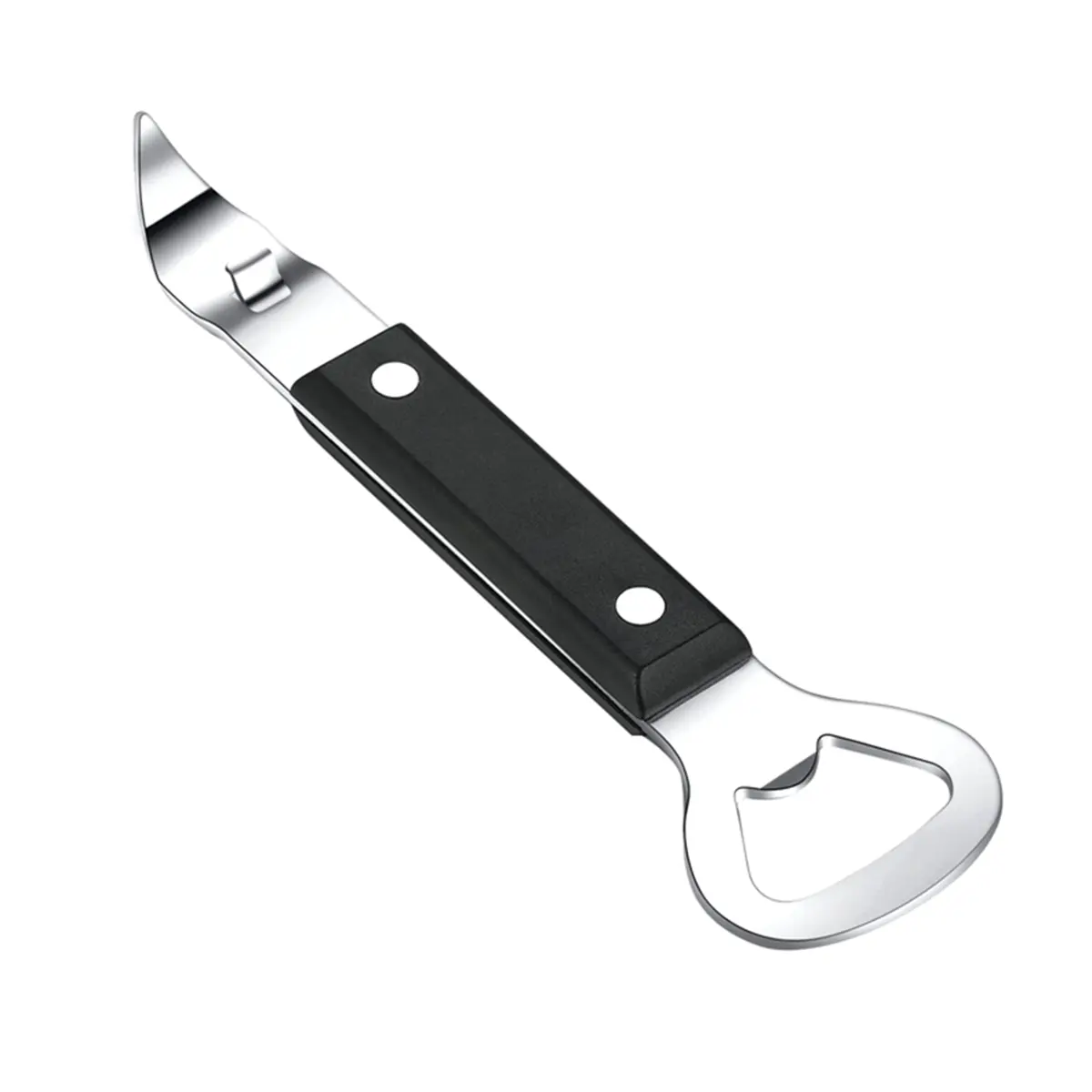 Manual Stainless Steel Can Punch Bottle Opener - 1 Pack, Kitchen Metal Utensils with Plastic Accents