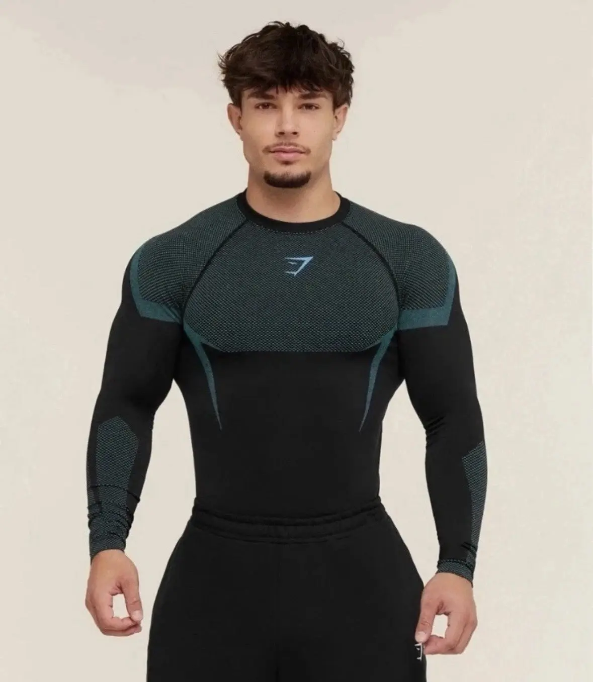 (CLEARANCE) Onyx Men's Onyx Seamless Gym Long sleeve shirt, Athletic Workout Shirt, Performance Activewear (with logo)