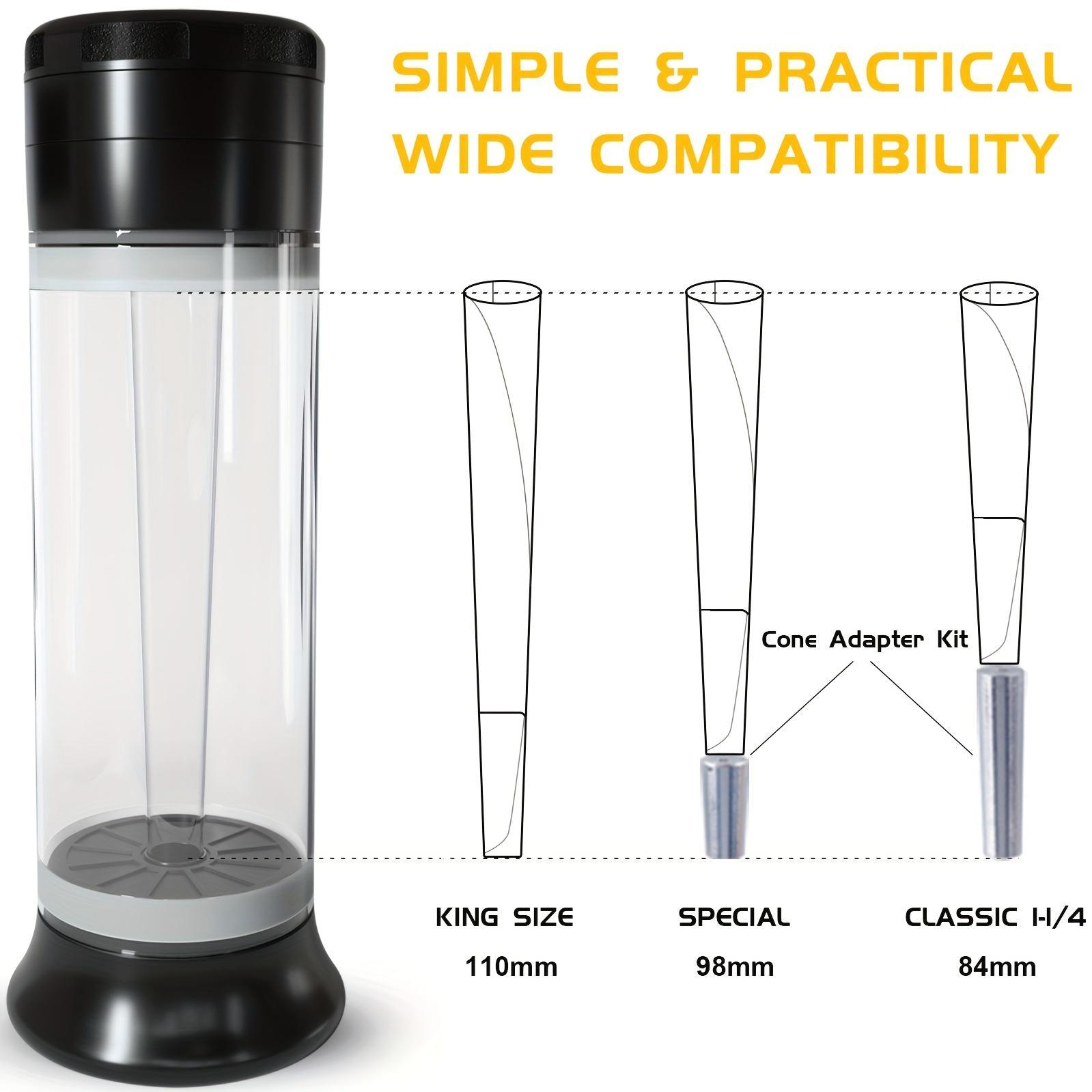 Compact 3-In-1 Zinc Alloy Kitchen Seasoning Grinder, Home Kitchen Utensils Set with 6-Hole Cone Loader, Storage & Cleaning Brush for Grinding, Filling