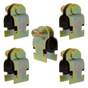 Rubber Cushion Steel Strut Clamp 1/2" NOM (5/8" OD) for Mounting Copper Piping, PEX Pipe, CVPC Tubing to Strut Channels [5 Pack]