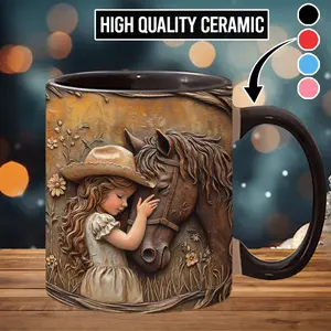 Classic Reusable Washable Stylish Ceramic Horse Lover Mug, "You Better Pray I Don't Get Up" Beverage Mug, Christmas Gift - hos6772