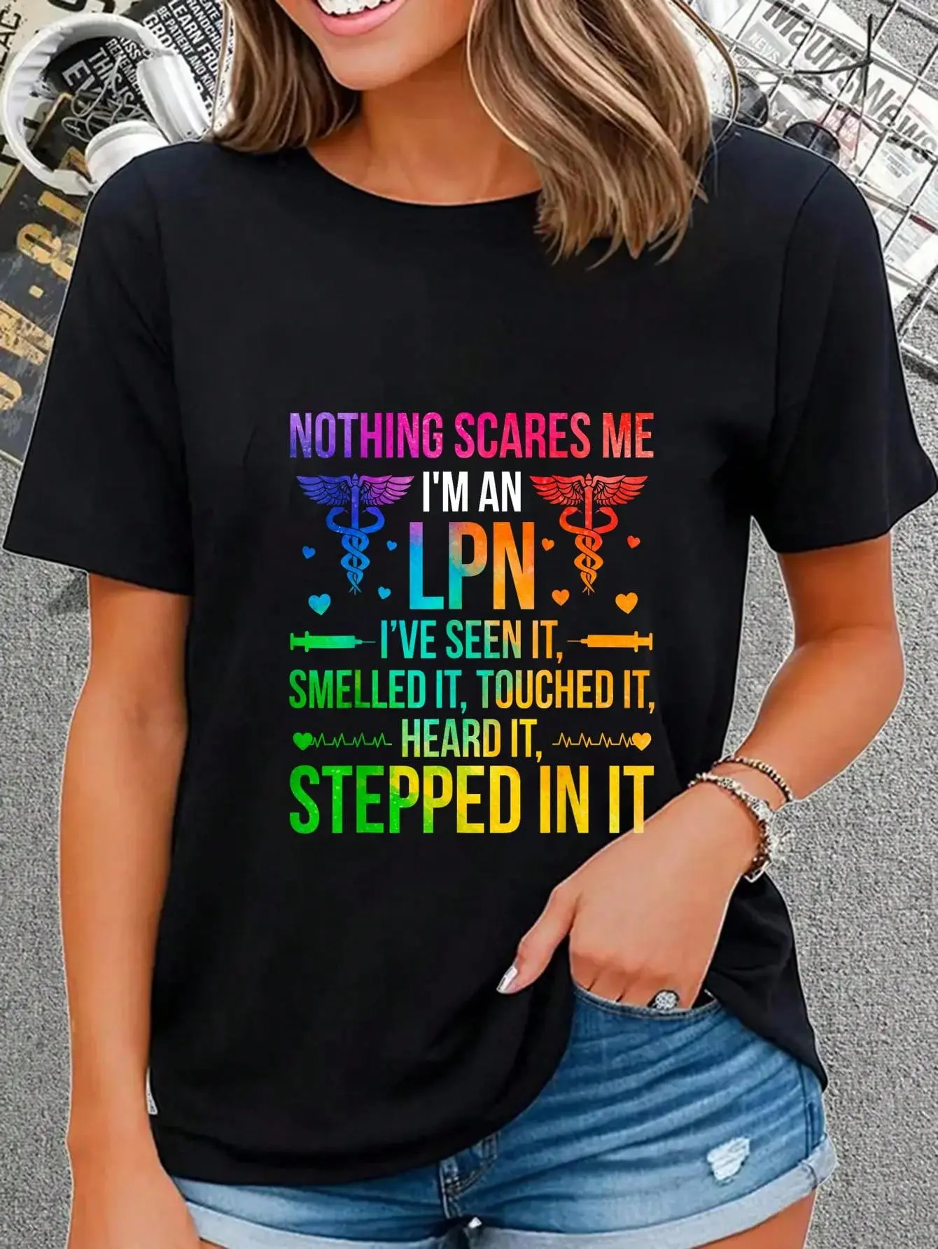 100% Cotton I'm An LPN Licensed Practical Nurse LPN Nurse LPN Nursing T-Shirt Casual Short Sleeve Shirt