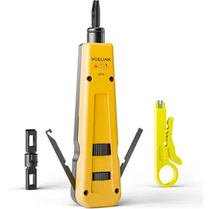 Punch Down Impact Tool with 110 and 66 Blades, Network Wire Punch Down Impact Tool Kit, Keystone Impact Terminal Insertion Tools, Network Cable CAT6/CAT5/CAT3 Stripper