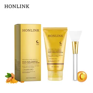 Kojic Acid Turmeric Face mask, Radiant & Brightening | Overnight Wrapping Mask with Trumeric Collagen Vitamin C, 2.65 fl oz