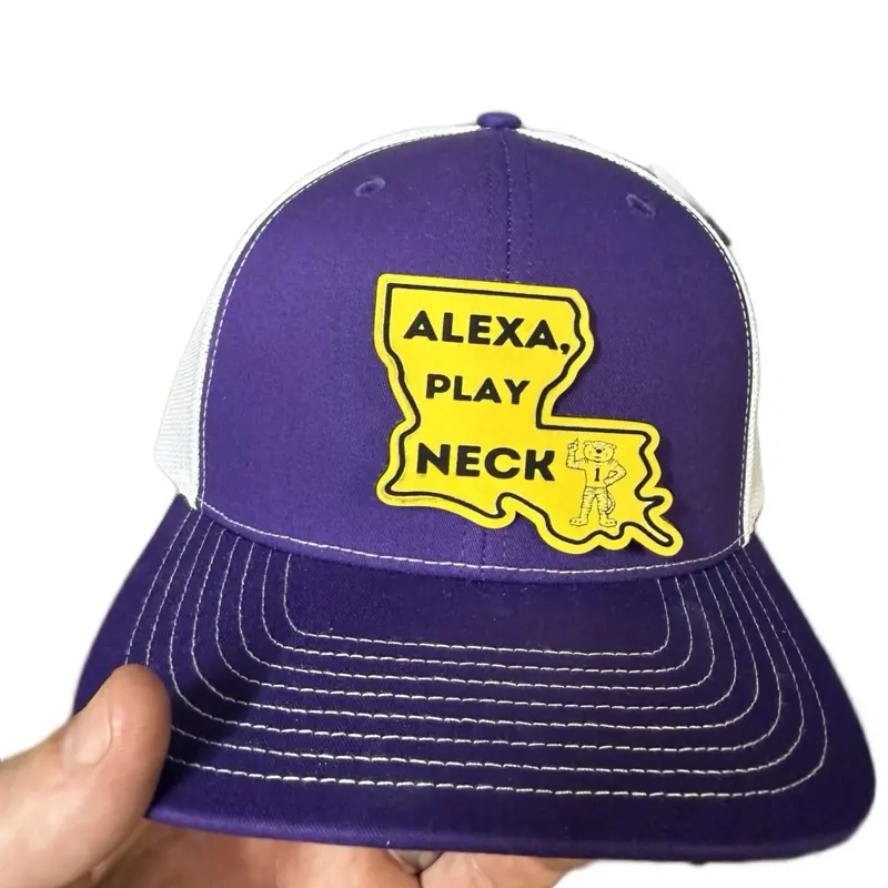 Richardson LSU Play NECK Hat - Purple with Alexa Play Neck Design - richardson 112