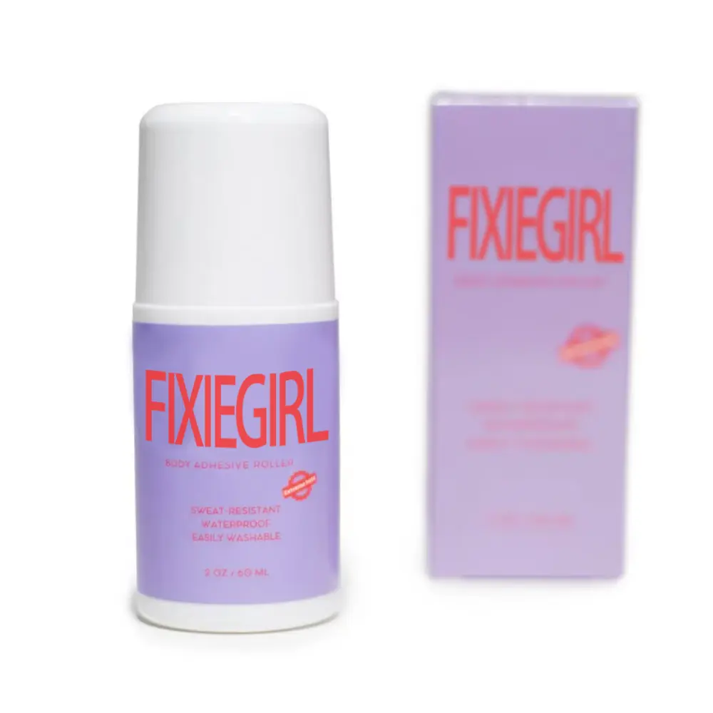 Deals For You【FIXIEGIRL】 Body Adhesive Roller - 60ml Instant Secure Grip Glue, Sweat-Resistant, Skin-Friendly, No Mess, No Residue, Invisible, Waterproof Bra Accessories for Women's Garments, Wigs, Event Ready Temporary Hold, Sticky