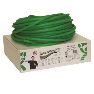 Sup-R Tubing  100 ft.atex Free Exercise Tubing with Dispenser Roll, Green - Medium