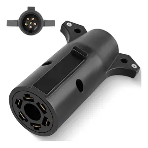 Nilight 7 RV Blade to 6 Pole 7-Way to 6-Way Round Trailer Adapter 7 pin to 6 pin Wiring Plug Adapter for Tow Hitch Car RV Boat Truck