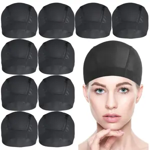 Wig Cap Mesh Net, 10 Pack Stretchable Wig Nets with Wide Elastic Band, Ideal for Making Wigs, Comfortable and Secure Fit