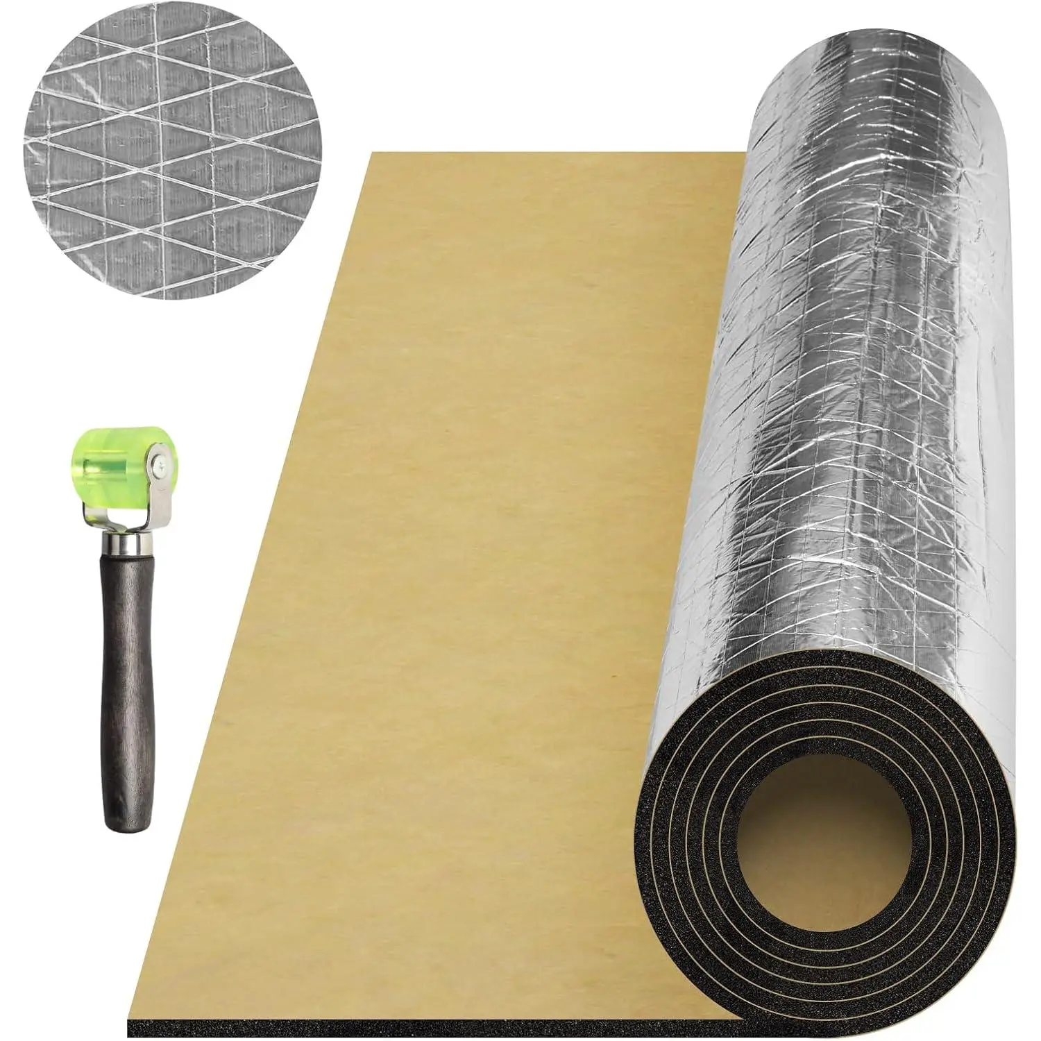 197 (5 mm) mil 10.98 sqft Sound Insulation Car Heat and Sound Deadening, 39"(W) x 40"(L) x 3/16"(T) Insulation Mat Car Sound Deadening Mat, Sound Deading Material for Cars