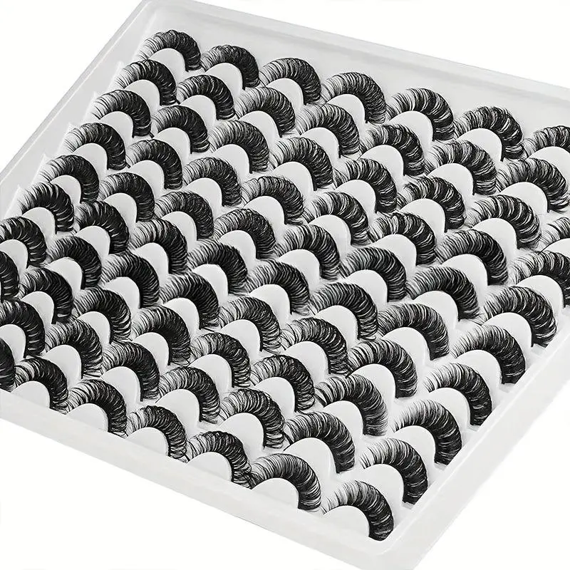 D-Roll Fluffy False Eyelashes, Dramatic Volume Eyelash, Thick and Three-Dimensional Curls, European and American Style, Large Curvature, Perfect for Dramatic Looks