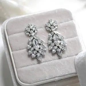 Crystal cluster Bridal earrings - ELLA