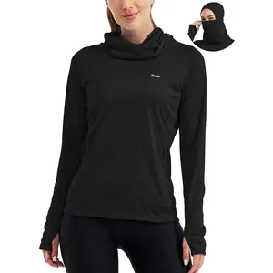 Willit Women's Sun Protection Hoodie UPF 50+ Fishing Hiking Shirt Long Sleeve SPF UV Shirt with Face Mask Lightweight beachwear athletic