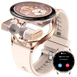 Smart Watch with Earbuds for Women Men(Call Answer/ Reject), 1.39’’ Round Fashionable Smartwatches Compatible with iPhone Android Phones, 2 in 1 Trending Smartwatch with Message Remind Weather Check Multifunctional Digital Watch Gifts for Women Men
