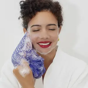 African Exfoliating Net Sponge - Travel-Friendly Premium Personal Shower Accessory, 100% Nylon, Smooth, Quick-Drying, Durable, Waterproof, Handcrafted in Nigeria