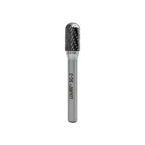 Tungsten Carbide Burr Cylinder Shape SC-3 with Radius End Double Cut Rotary Burr File, 1pc Tool