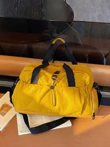 Large Capacity Travel Bag, Drawstring Pleated Design, Handheld Crossbody, Fits Luggage, Wet/dry Separation, Multiple Pockets, Student Commute