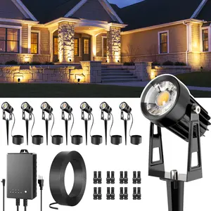 8pack All-in-One Outdoor Low Voltage Landscape Lighting Kit, LED Landscape Spot Lights with 60W Transformer and 65FT Wire, Waterproof Outside Spotlights for Yard, Garden, Tree, Pathway, House, 3000K, 8 Pack