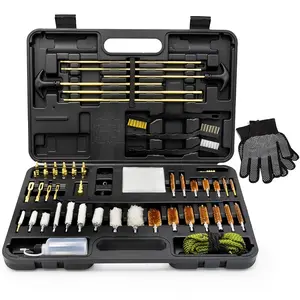 Elite Universal Gun Cleaning Kit - Durable Brass Rods & Brushes for Handguns, Shotguns, Rifles - Includes 9mm Bore Rope, Brass Jags, Oil Bottle, Carrying Case by Quantum Lux