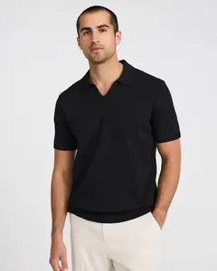 Express Ribbed Johnny Collar Sweater Polo