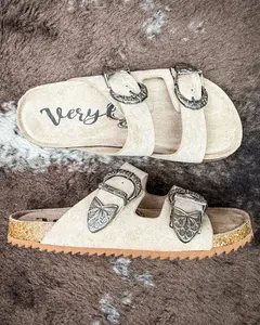 Women's Taupe Skye Platform Sandal - Very G Shoe, Buckle Design Footwear