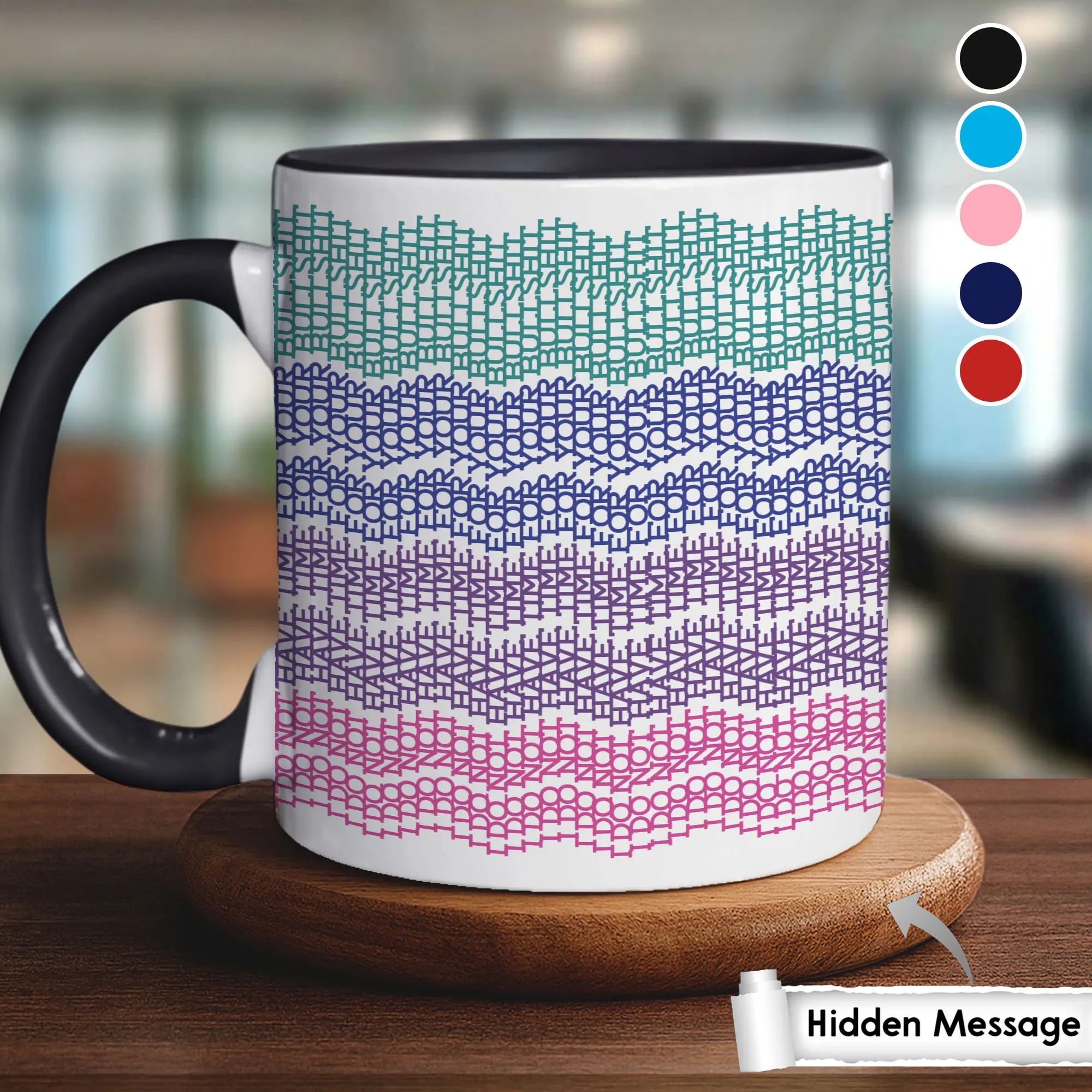 Gift - Secret Quote 11oz Mug, Bold Color Coffee Cup, Humorous Gag Gift for Office & Home, Colorful Statement Cup, Funny Secret Message Gift for Besties & Work Buddies