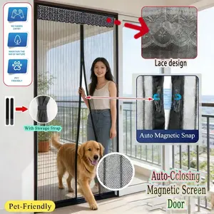 Automatic Magnetic Screen Door, No Drill Installation, Indoor Outdoor Use, Ideal for Front Back Doors, Patio, Balcony