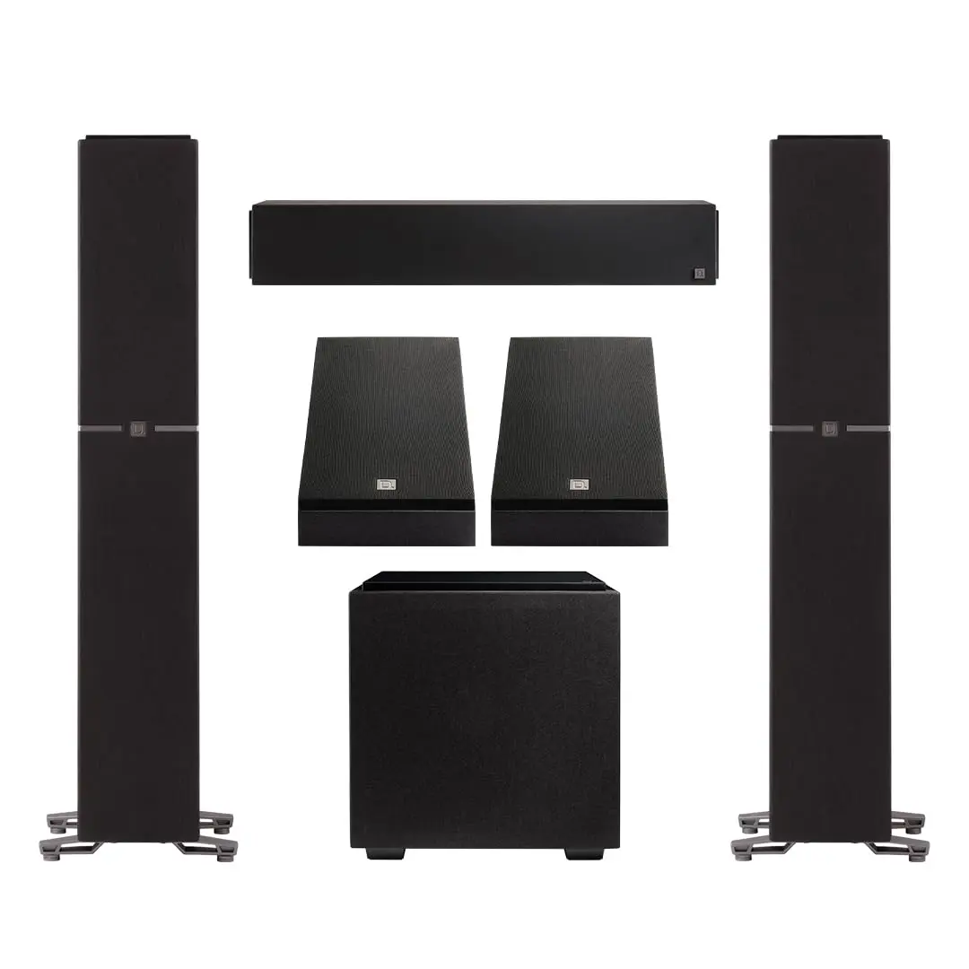 Definitive Technology Dymension 5.1 Channel Component Speakers Home Cinema System - Bundle with 2 DM40 Towers, 1 DM20 Center Channel, 2 DM95 Rear Speakers, 1 DN8 Subwoofer for Enhanced Sound Quality & Immersive Audio Experiences, Enhance Sound Quality