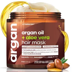 Artnaturals Argan Hair Mask Conditioner - Deep Conditioning Treatment - Jojoba Oil, Aloe Vera & Keratin - Repair Dry, Damaged, Color Treated Hair