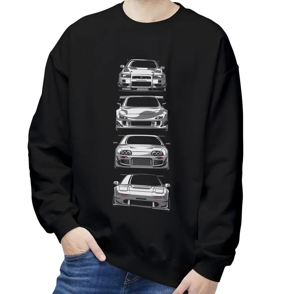 JDM Tuner Car Fans Sweatshirt Hoodie T-Shirt, Skyline Supra RX7 NSX, Japanese Car Gift Streetwear Shirt