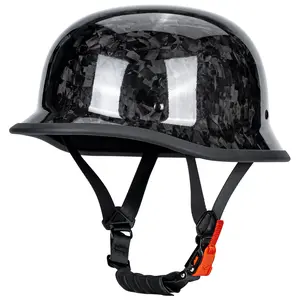 KAESE Ultra-Light Forged Carbon Fiber Half Helmet - DOT Approved Retro German Style Open Face for Cruiser & Scooter