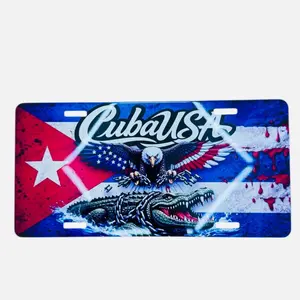 6×12 Cuban Freedom USA Automotive Exterior Number Plate Sign, Customizable Decorative Accessory with Decor and Customized Decoration