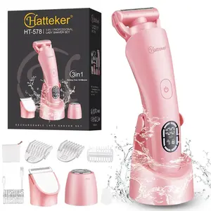 3 in 1 Women's Electric Shaver, Bikini Trimmer, Electric Hair Shaver and Razor, Rechargeable Body and Facial Epilator, Gentle Hair Removal Tool, Gift for Girl, Cordless Rechargeable Trimmer