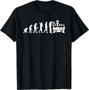 100% Cotton CNC Operator Evolution CNC Machinist T-Shirt Fabric Menswear gift for all streetwear