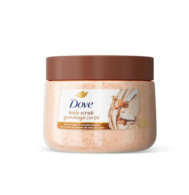 Dove Brown Sugar and Coconut Butter Body Scrub Exfoliates and Deeply Nourishes for Smooth, Radiant Skin 15 oz