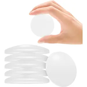 Door Stoppers for Wall, 6 count Self-Adhesive Door Bumpers for Walls, Door Pads to  slamming - Clear & Round